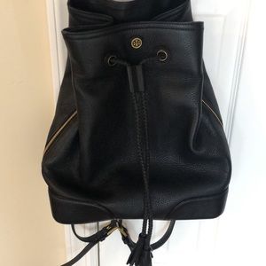 Tory Burch black leather backpack. NWT